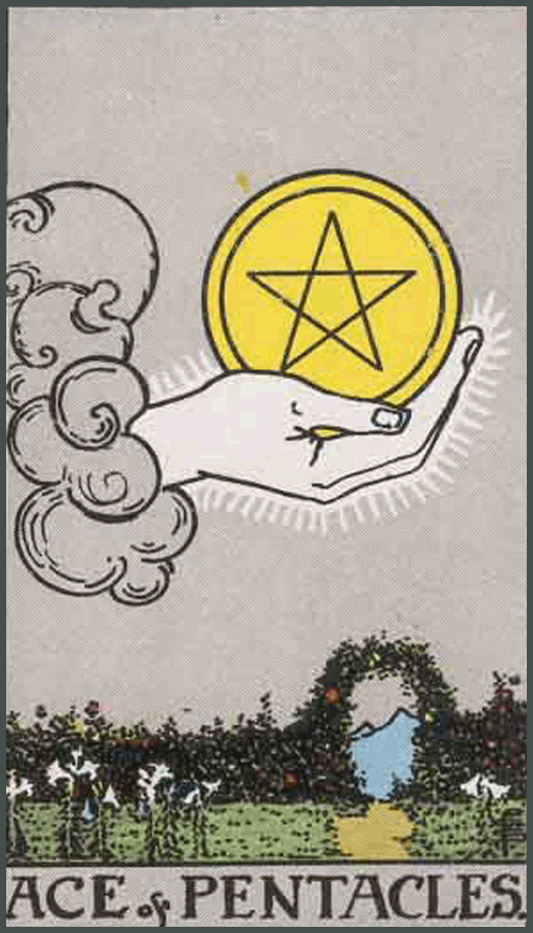 Tarot | Træk et tarotkort | Pentacles 1 – | Bliv glad og rig